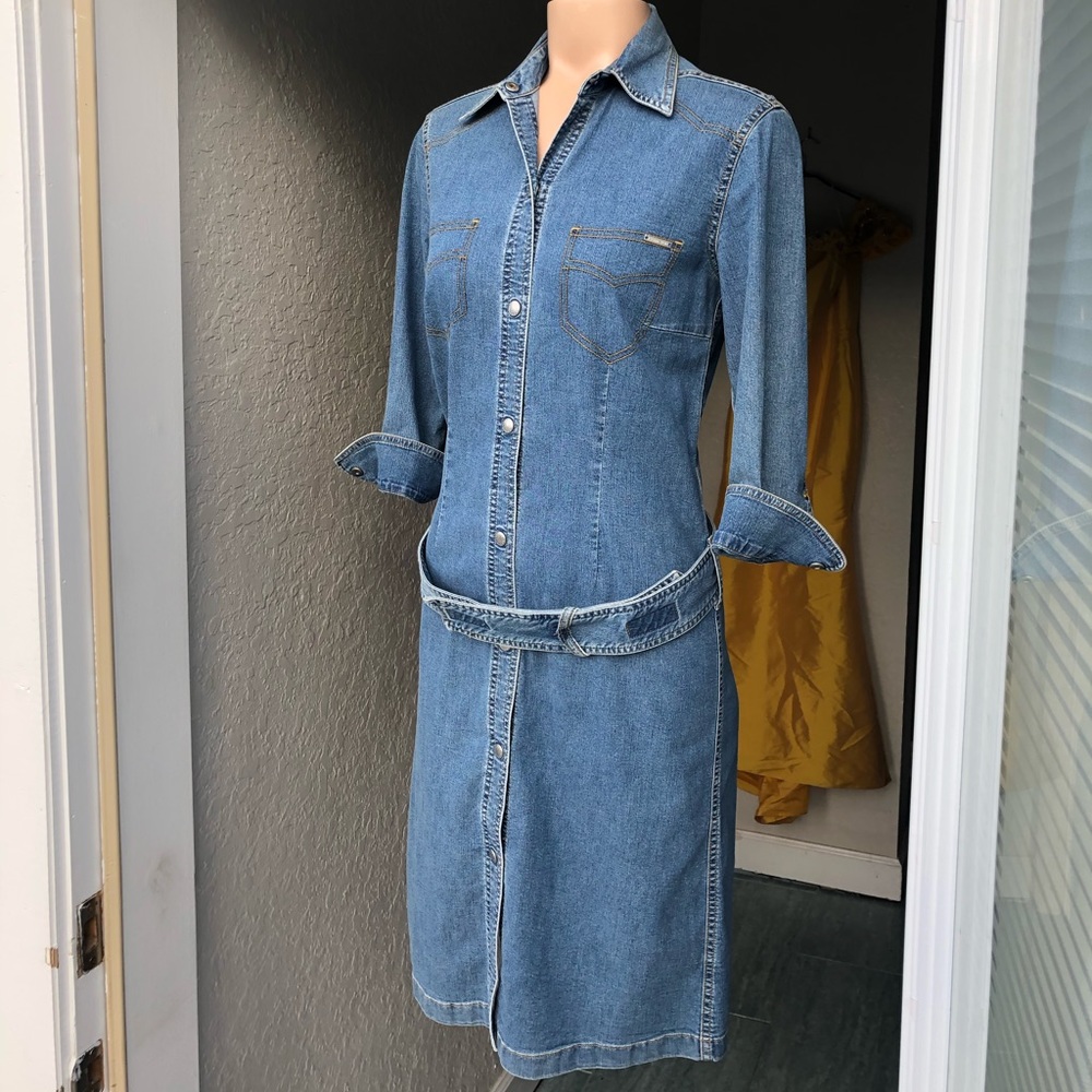 ESCADA Sport belted denim coat/shirt  DRESS Sexy